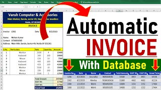 Fully 🔥 Automatic Invoice in Excel  Create Invoice Bill in Excel  MS Excel [upl. by Richarda]