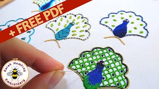 FIVE decorative goldwork outlines  Hand embroidery tutorial [upl. by Dlaregztif]