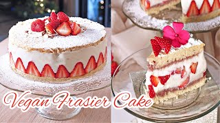 How to Make the Classic French Fraisier Cake Vegan [upl. by Akcemat]