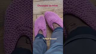 Chaussons au tricot youtubecreatorcommunity tricot chausson [upl. by Ahsei]