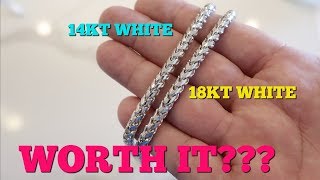 18KT WHITE Gold worth it Color difference between 14kt vs 18kt [upl. by Anelak641]