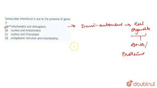 Extranuclear inheritance is due to the presence of genes in  11  CELL  THE UNIT OF LIFE  BI [upl. by Nnylirak]