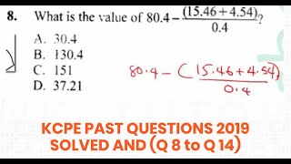 KCPE 2020 KCPE PAST PAPERS MATHEMATICSKCPE MATHS 2019 QUESTIONS AND ANSWERSKCPE maths Q8  Q14 [upl. by Freytag]