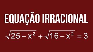 🟡 RESOLVA a EQUAÇÃO IRRACIONAL com SOMA de RAÍZES QUADRADAS [upl. by Ibrahim800]