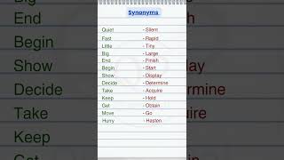 Synonyms words in English english englishgrammar englishlearn languageeducation [upl. by Maya912]