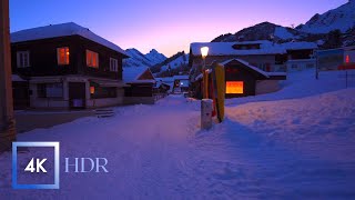 Switzerland Fairytale Village Snowy Mürren Switzerland  4K HDR Relaxing Winter Walk [upl. by Blaseio]