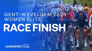 SUPER FINISH ⚡️  GentWevelgem 2024 Womens Race Finish  Eurosport Cycling [upl. by Ermanno]