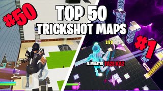 Top 50 BEST Fortnite Trickshot Maps with CODES insane [upl. by Lateehs]