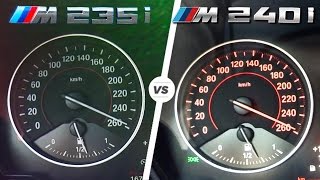 BMW M240i vs M235i ACCELERATION amp TOP SPEED 0250 kmh [upl. by Avie]