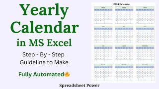 How to Make Dynamic Yearly Calendar in Excel [upl. by Nirred223]