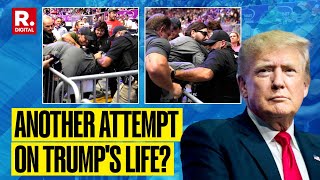 Donald Trump Security In Question After Man Storms Into Press Area Of Johnstown Rally [upl. by Toulon]