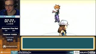 Pokemon Fire Red  Trainer Tower Speedrun  Live at ASM 2023 [upl. by Hampton]