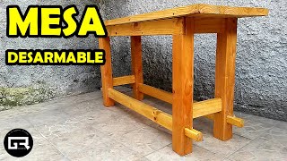 COMO HACER MESA DE MADERA DESARMABLE HOW TO CREATE A WOODEN TABLE [upl. by Coombs961]