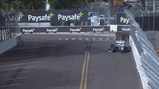 Indy Lights 2018 Race 2 Streets of St Petersburg Colton Herta Crash [upl. by Greenes]