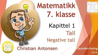 Matematikk 7  kapittel 1  Negative tall [upl. by Carmella]