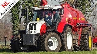 Slurry  Grasland bemesten met Steyr CVT 6185 en Schuitemaker  Geresteijn  2019 [upl. by Center]