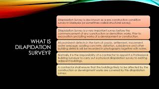 Dilapidation Survey lecture video [upl. by Olonam319]