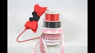 Cum facem trei accesorii de par cu Minnie Mouse din fetruTutorial RO [upl. by Jehovah]