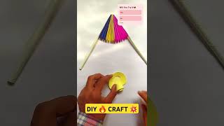 How To Make Paper Fan Flower 🌼 diy paperfanflower craft shorts [upl. by Adnohsel]