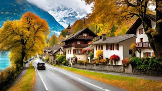 🇨🇭Autumn Driving In Switzerland📍Swiss Village Brienz [upl. by Adiel]