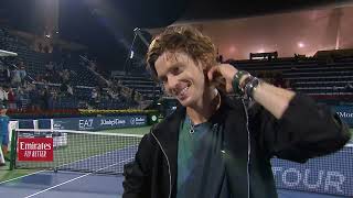 Andrey Rublev  PostMatch Interview  R1  2024 Dubai Duty Free Tennis Championships [upl. by Ecnerrot34]