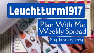 Leuchtturm1917 Plan With Me  8 thru 14 January 2024  No Sticker Kit [upl. by Acirretahs]