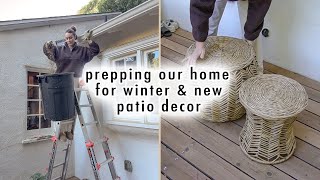 prepping our home for winter amp unboxing patio furniture [upl. by Grobe]