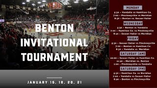 20222023 Benton Invitational Tournament Pinckneyville Panthers vs Meridian Bobcats [upl. by Hcirteid]