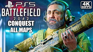 BATTLEFIELD 2042 Gameplay Walkthrough CONQUEST All Maps So Far PS5 4K 60FPS  No Commentary [upl. by Anovad]