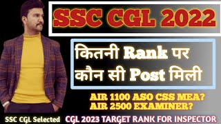 SSC CGL 2022 post कितनी Rank पर मिली । CGL 2023 Inspector last rank [upl. by Lawford]