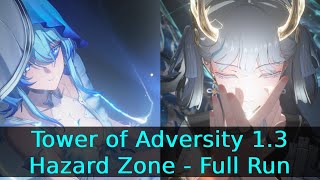 Tower of Adversity 13 Hazard Zone  Full Run 1  Wuthering Waves [upl. by Aerdnna]