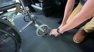 Demo  QStraint Retractable Wheelchair TieDowns To Secure Wheelchair  Superior Van amp Mobility [upl. by Balough]