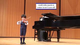 バイオリン発表会 5才1ヶ月 ヴィヴァルディ協奏曲イ短調第1楽章（5 years old） vivaldi violin concerto in a minor 1st movement [upl. by Zinn]