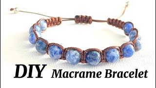 Quick and easy wax cord macrame bracelet tutorial for beginners [upl. by Mcfarland]