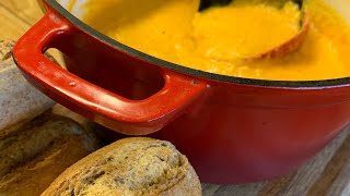 Easy Carrot Parsnip Soup  Super Cheap Quick and Tasty Soup [upl. by Loria]