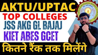 Top AKTUUPTAC colleges Low Rank in Jee  Get Top Collages Like JSS AKG Gl Bajaj KIET ABES GCET [upl. by Halilahk]