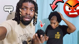 CUTTING Off My Girlfriend NATURAL HAIR Bad Idea [upl. by Aitnuahs]