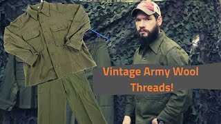 Awesome Vintage Army Wool  US Army OG 108 Winter Wool Shirt amp Trousers Set [upl. by Dionne667]