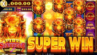 😱 Fire Stampede 😱 Review amp Bonus Feature 😱 NEW Online Slot EPIC Big WIN [upl. by Ettelimay35]