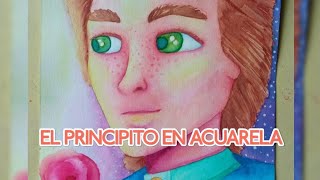 El Principito ilustración y acuarela Watercolor Art [upl. by Ocinom]