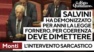 Monti sbertuccia Salvini quotAnni a insultare Elsa Fornero Oggi per coerenza dovrebbe dimettersiquot [upl. by Iatnwahs]