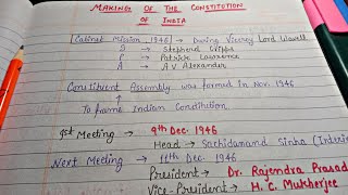 Making of the Constitution of India  Handwritten Notes  Lec1  Indian Polity [upl. by Ricky]