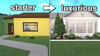 renovating the bloxburg starter into a LUXURIOUS HOUSE [upl. by Anialram]