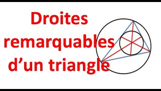 Droites remarquables dun triangle Hauteurs Médianes Médiatrices et Bissectrices Sixième [upl. by Aileno]