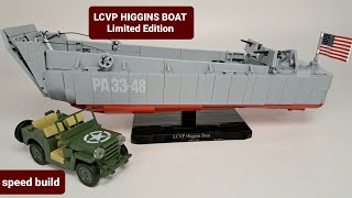 LCVP HIGGINS BOATWillys Jeep  LIMITED EDITION COBI 4848 speed build review cobi bricks usa [upl. by Nasar]