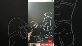 Easy Minions Drawing  Friendship Day minions shorts art drawing [upl. by Nylodnewg]