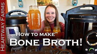 Homemade Chicken Bone Broth Recipe and Canning Tutorial  Easy and Nutritious Stock [upl. by Zahc814]