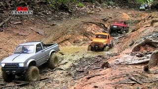 Mudding Part 1 11 trucks Offroad RC Adventures Trail finder 2 hilux Axial wraith scx10 [upl. by Eirb812]