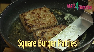 How to Make Square Burger Patties  Perfect Burger Patty Production with No Specialized Equipment [upl. by Wendalyn7]