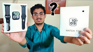 T55 Series 5 Smartwatch Unboxing amp Review  Features same as Apple series 5 Watch😵 [upl. by Gothar]